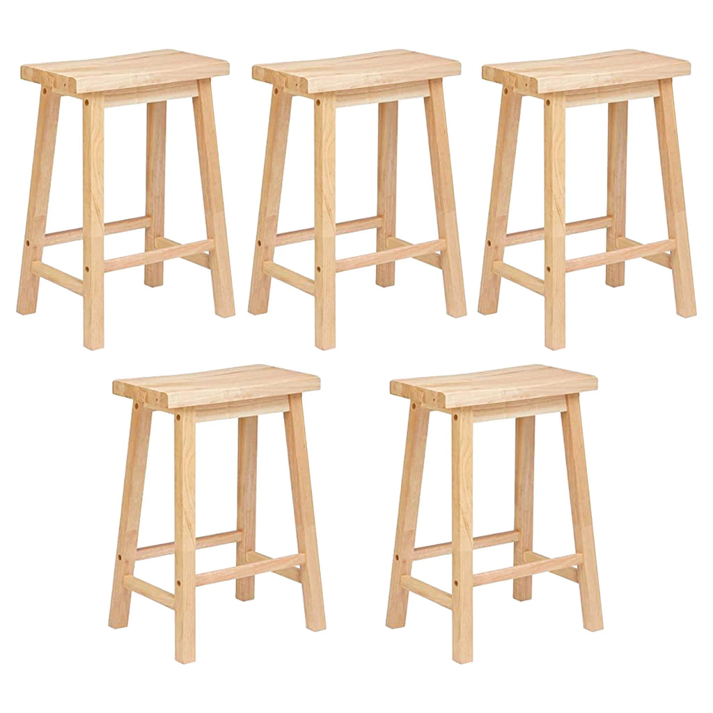 Natural 29In Wood Kitchen Counter Stools 5 Pack U5258