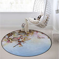 Grey Charcoal Bamboo Chair Mat Diameter 43.3 in R696399