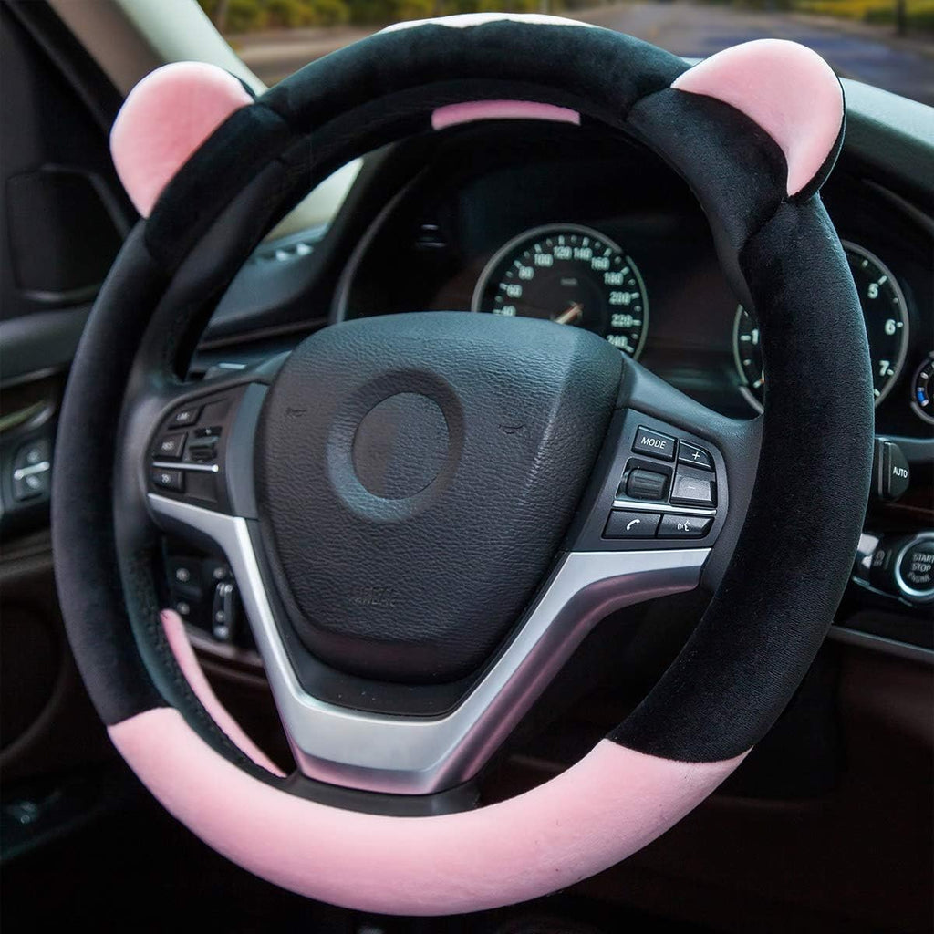 Pink Plush Car Steering Wheel Cover F984
