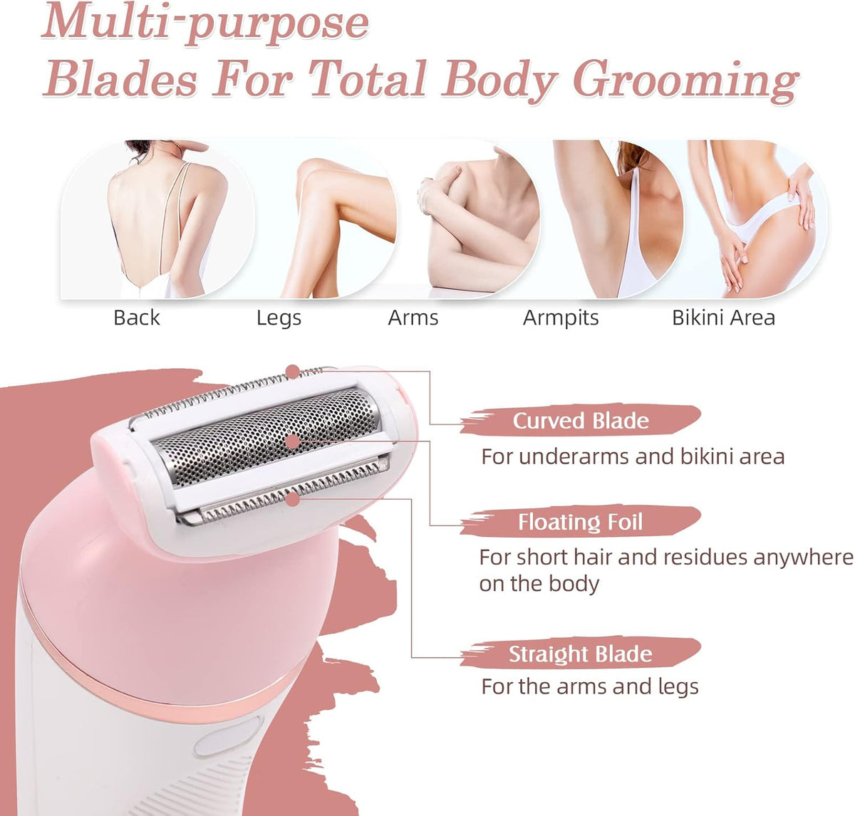 2-in-1 Rechargeable Electric Shaver for Women K83041