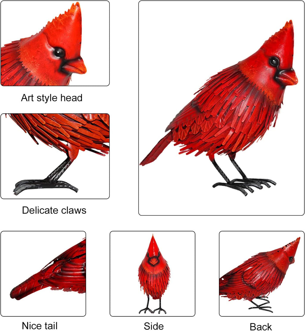Red Bird Statue Garden Decor F6220