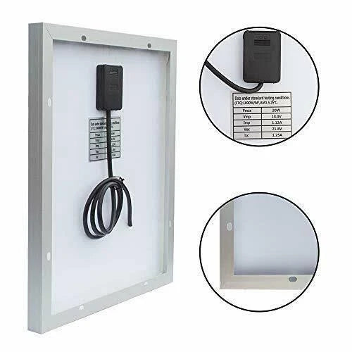 20W 12V Monocrystalline Solar Panel Kit with 10A Solar Charge Controller and Cable P448