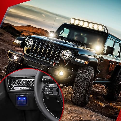 LED Light Bar Wiring Harness Kit 2 Leads 12V On Off Switch Power Relay Blade Fuse for Off Road Lights Work Light Black Z54209