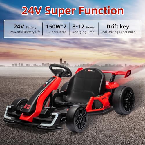 Red Electric Drift Go Kart with Adjustable Seat J672
