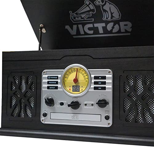 7-in-1 Turntable Music Center with 3-Speed Record Player, Graphite O103923