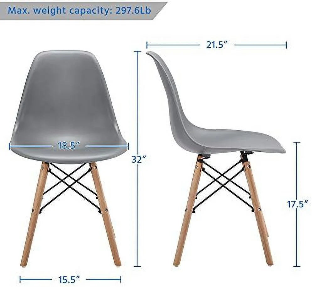 Light Gray Dining Chairs with Metal Wires and Wood Legs Z77056