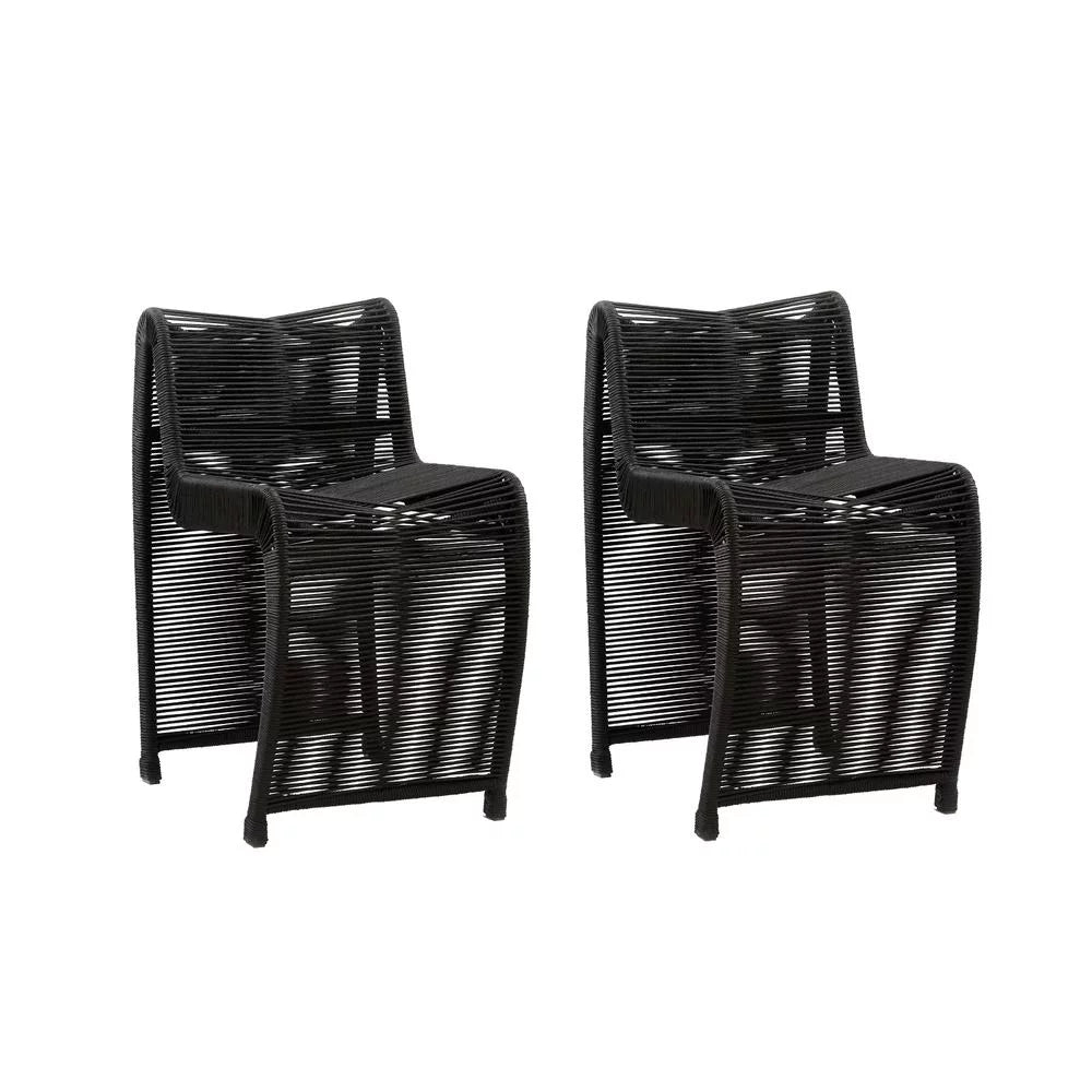 Black Rope Counter Stool Set of 2 Z60646