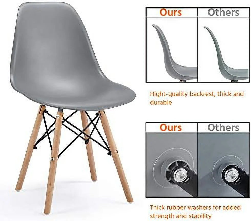 Light Gray Dining Chairs with Metal Wires and Wood Legs Z77056