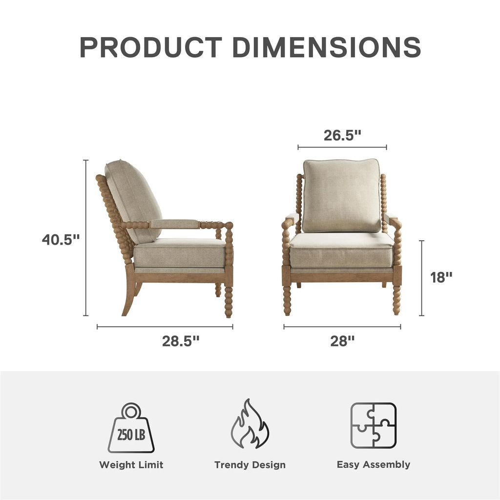 Ivory Upholstered Accent Chair T3846