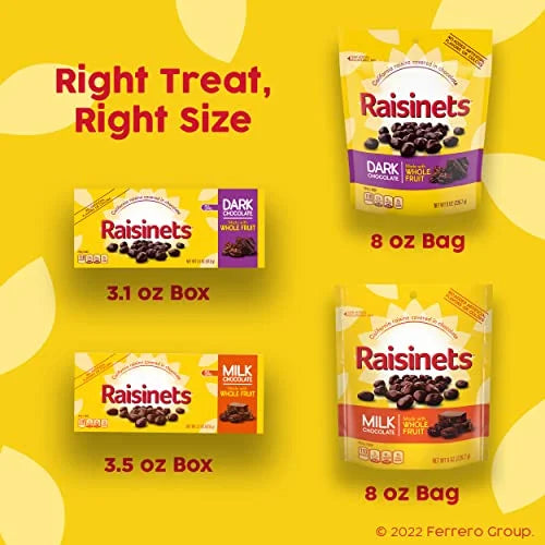 Milk Chocolate Covered California Raisins 8 oz 8 Pack K9801