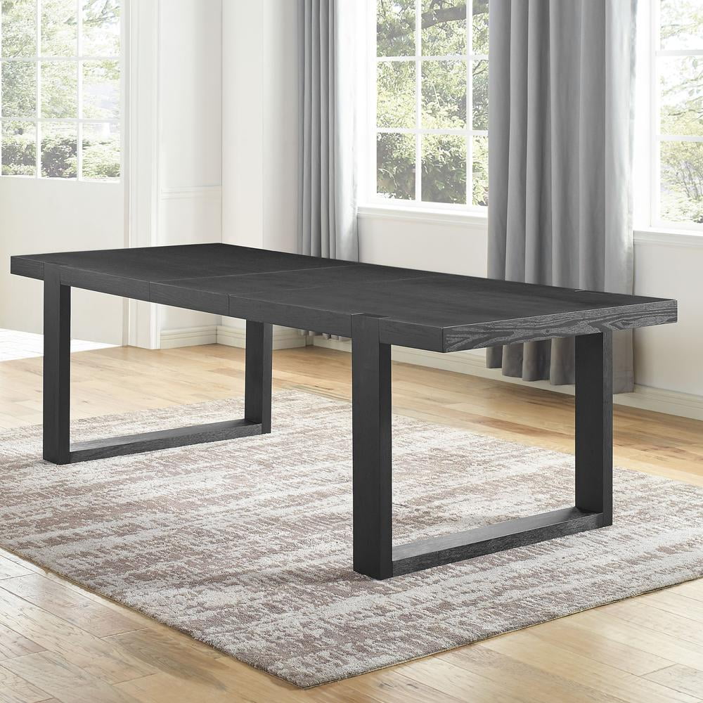Rubbed Charcoal 8-Piece Dining Set with White Side Chairs M72760