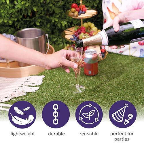 48 Glitter Gold Champagne Flutes 5oz Clear Plastic A90459