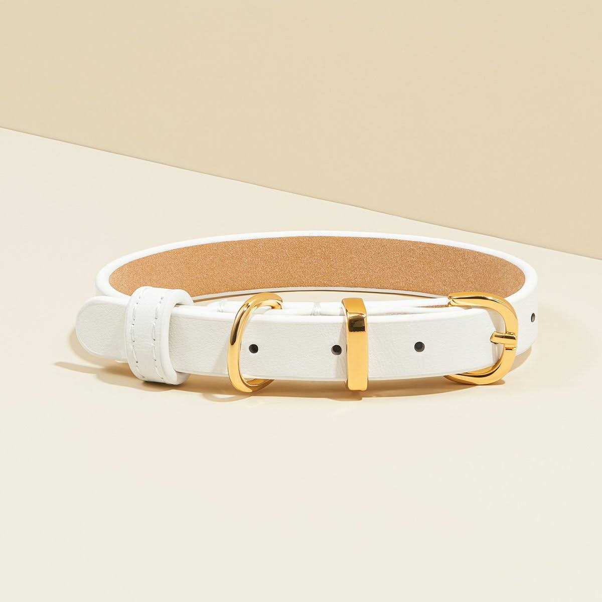 Genuine Leather & Microfiber Bejeweled Circular Stud Dog Collar O43067