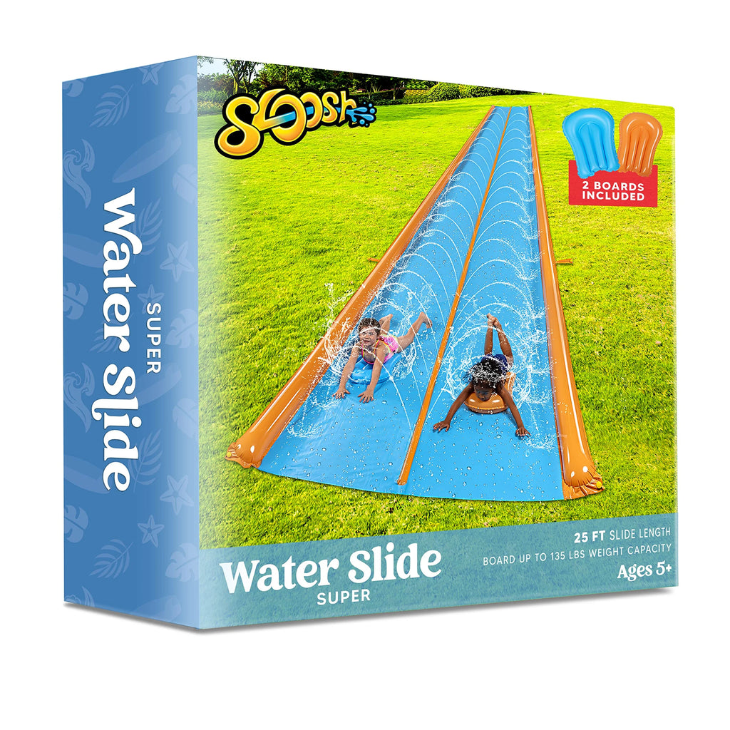 25ft x 7ft Double Water Slide with Sprinkler and 2 Inflatable Boards J975931