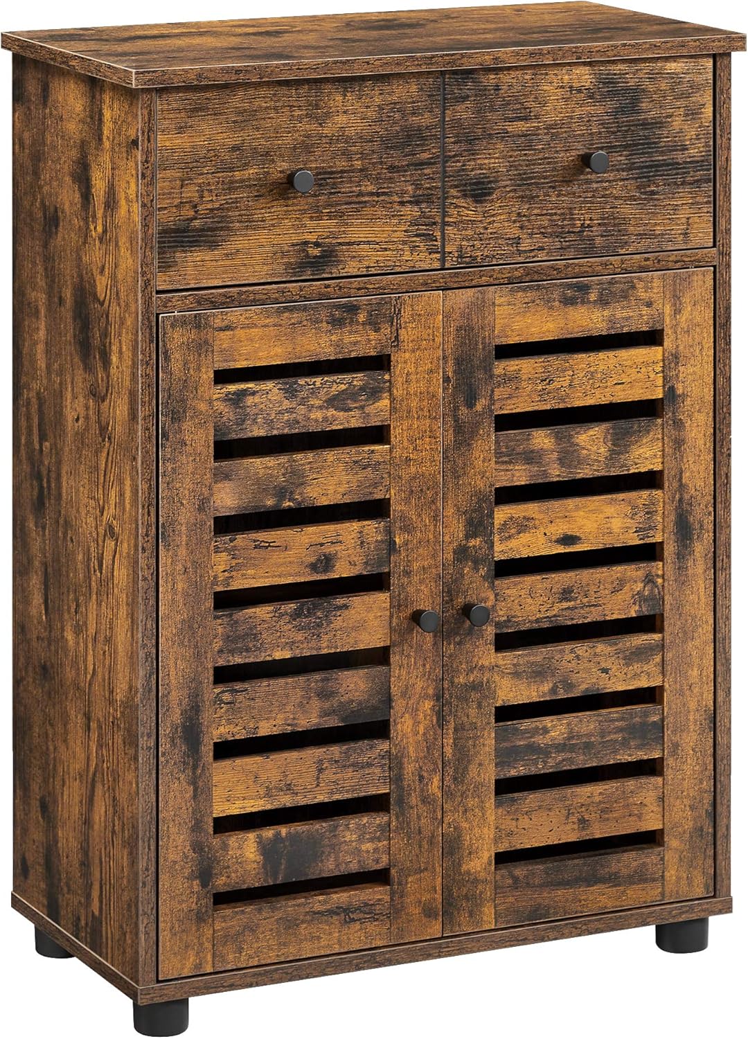 Bathroom Storage Floor Cabinet with 2 Louvered Doors Drawer M726201
