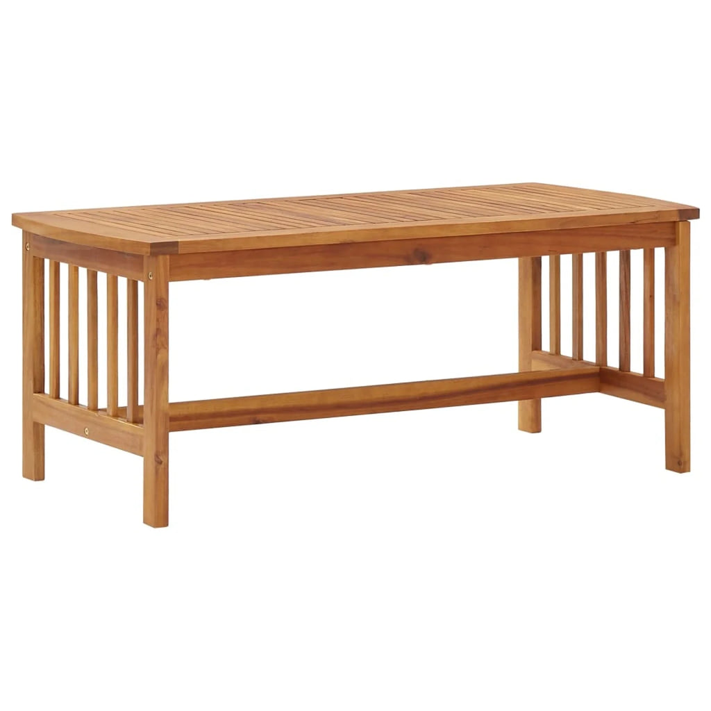 2 Piece Wooden Outdoor Conversation Set with Gray Cushion and Side Table T4775