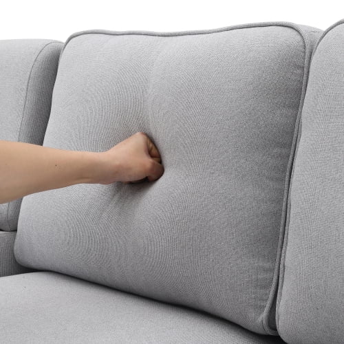 Modern Linen Fabric Sofa with 4 Pillows D266