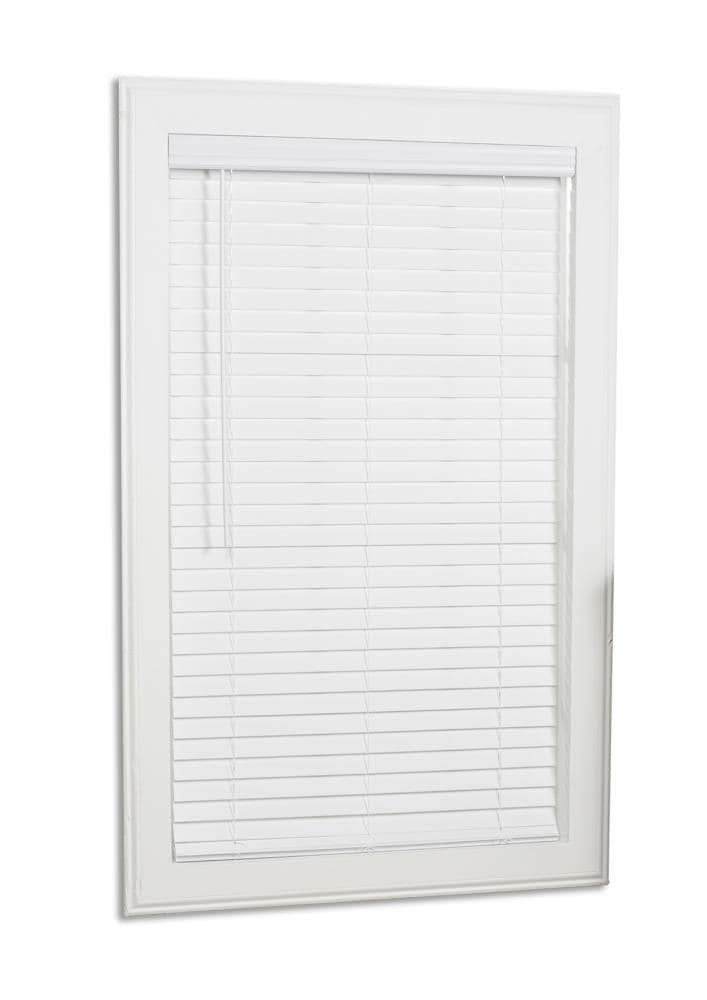 Cordless White Faux Wood Room Darkening Horizontal Blinds D3125