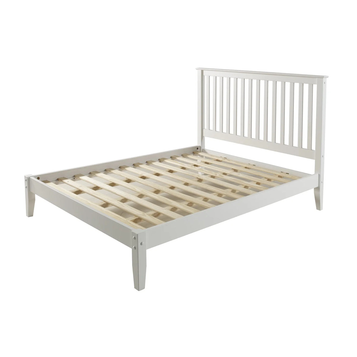 Solid Wood Full Platform Bed in White B696