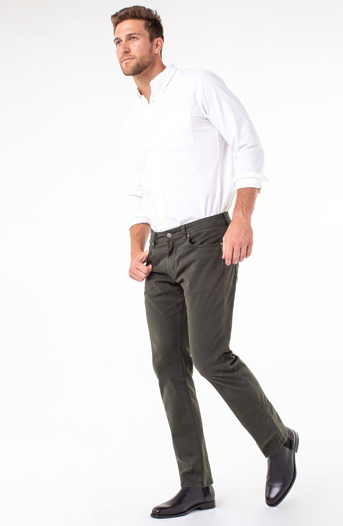 Sand Relaxed Straight Twill Pants I195229