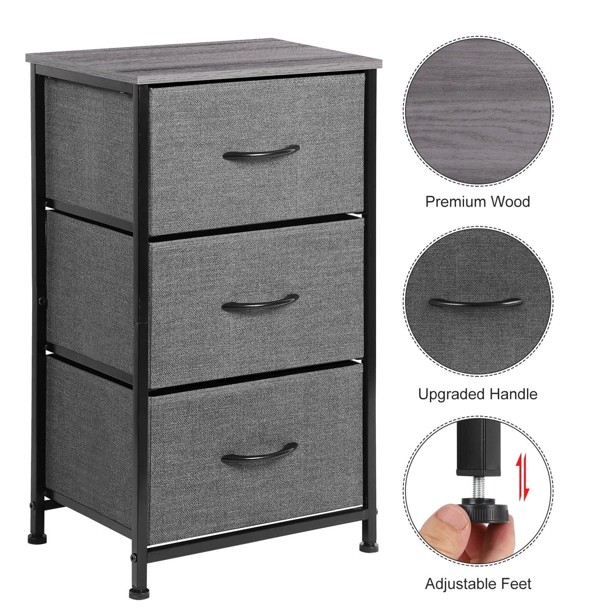3 Drawer Fabric Dresser M376672