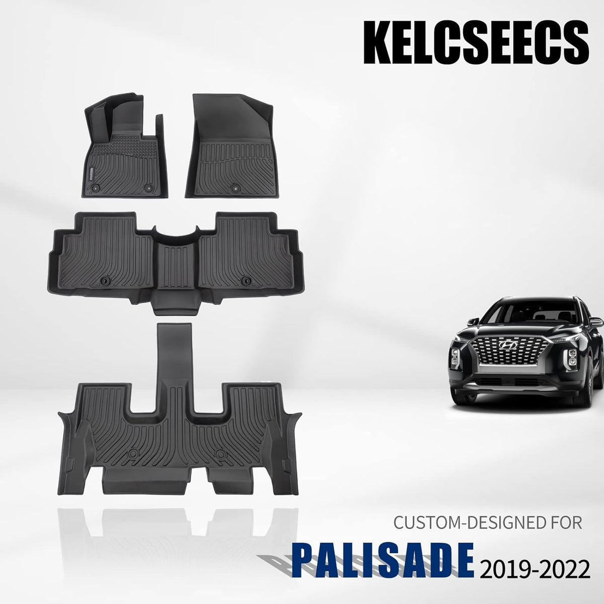 Black TPE Waterproof Car Mats Full Set Q633213