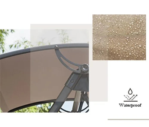 3-Seat Outdoor Swing with Adjustable Canopy and Stand B8480