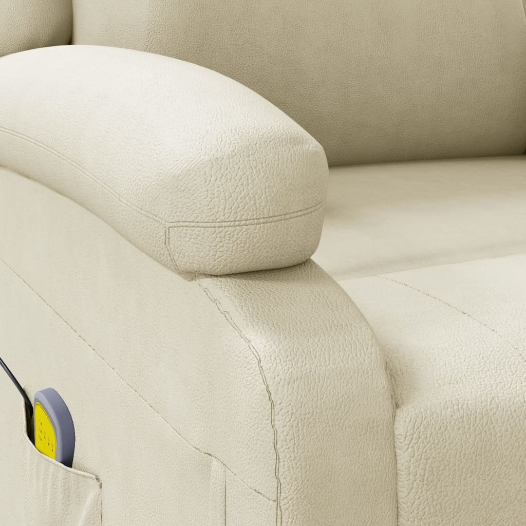 Cream White Faux Leather Massage Chair F379