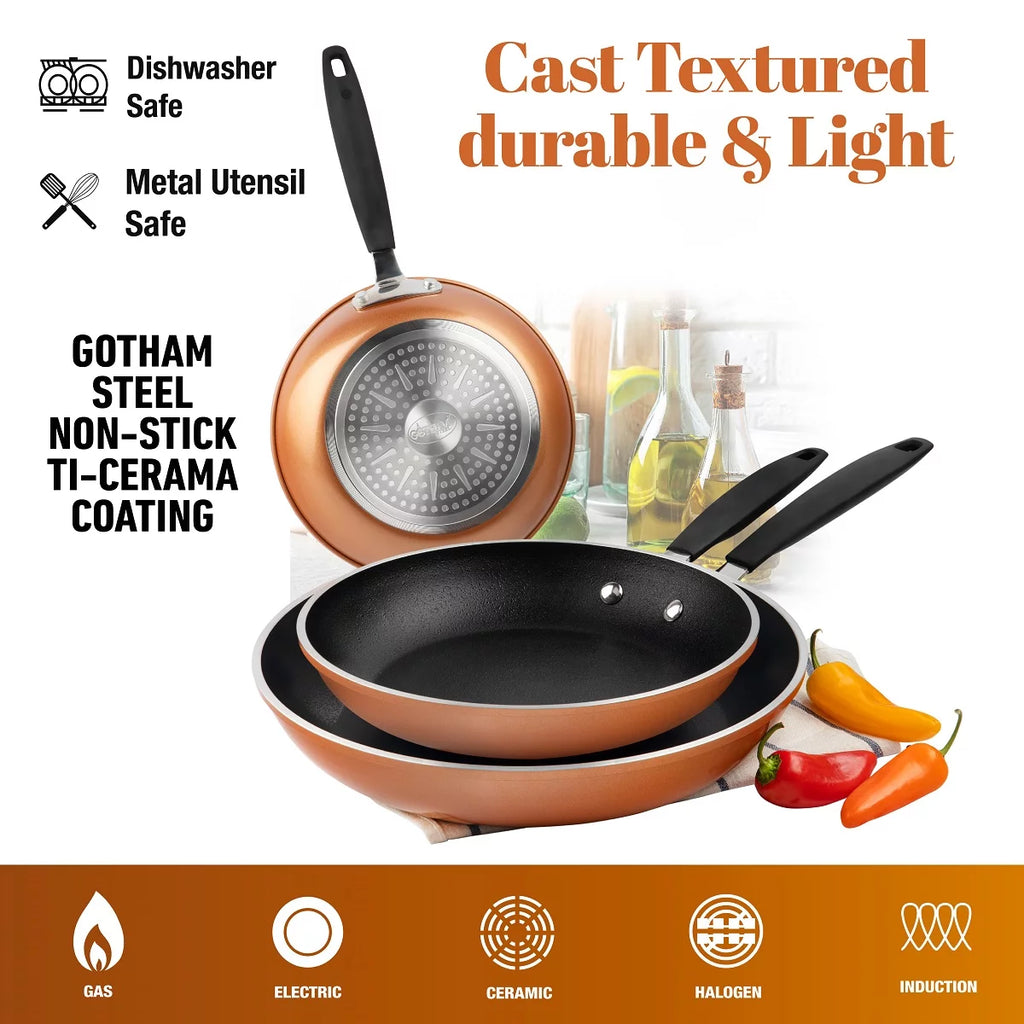 3-Piece Copper Nonstick Frying Pan Set S710