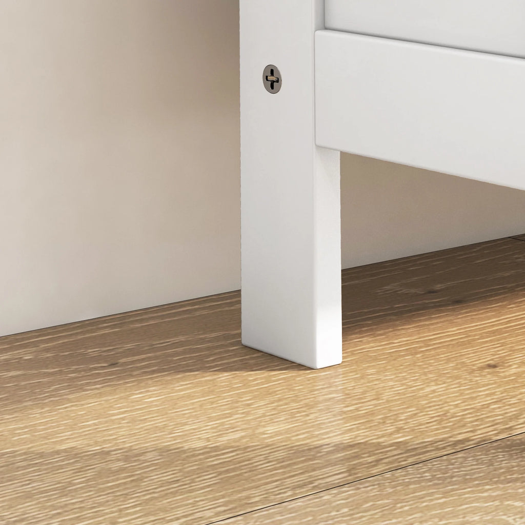 Narrow White Shoe Storage Cabinet with 3 Flip Drawers Z856