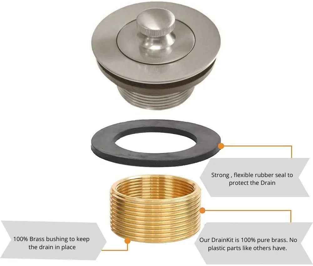Brushed Nickel Bathtub Drain Assembly Conversion Kit F48977