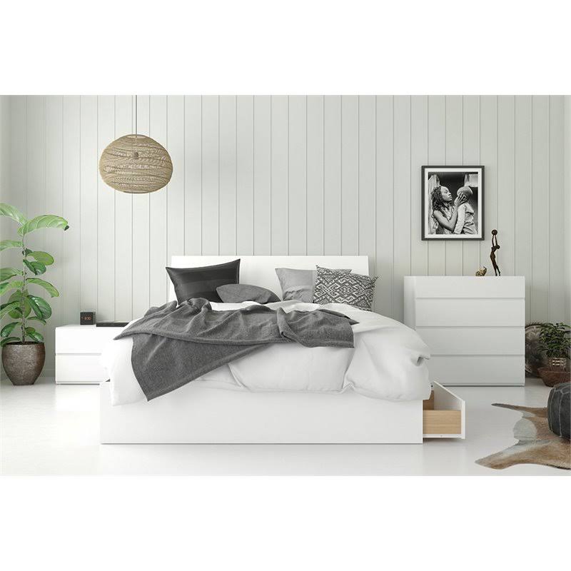 White Storage Bed with Headboard B534237