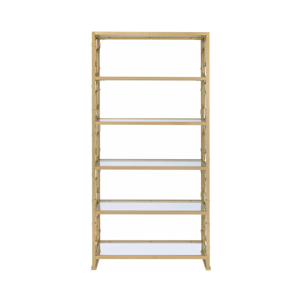 Clear Glass & Gold Bookshelf V46404