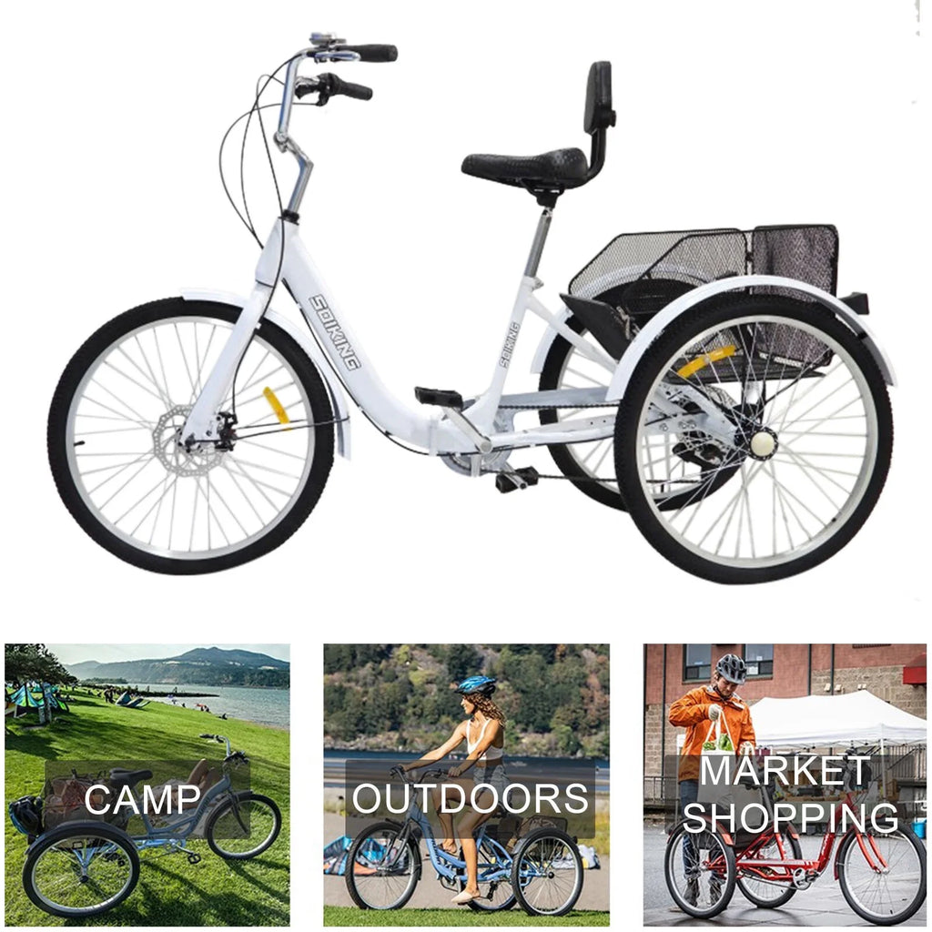 Adult Tricycle Road Bike with Shopping Basket I483