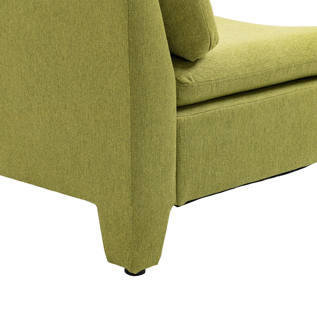 Olive Velvet Oversized Armless Chair R565