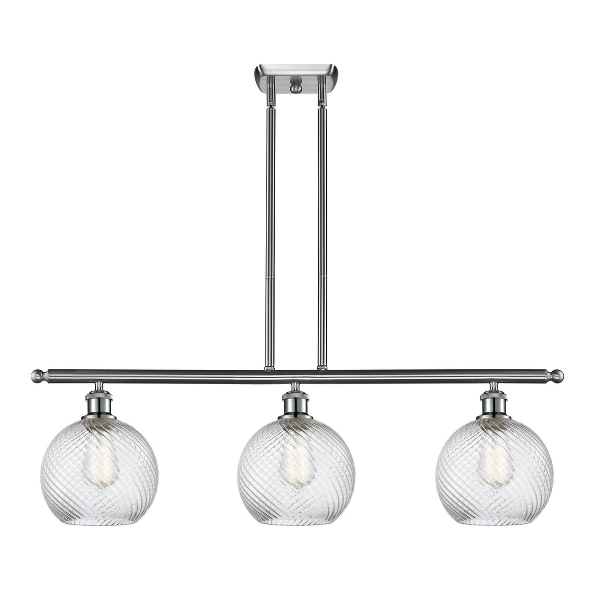 White and Polished Chrome 3 Light Island Light W660599