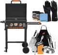 22 inch Propane Flat Top Gas Grill with Hood and Stand J92693