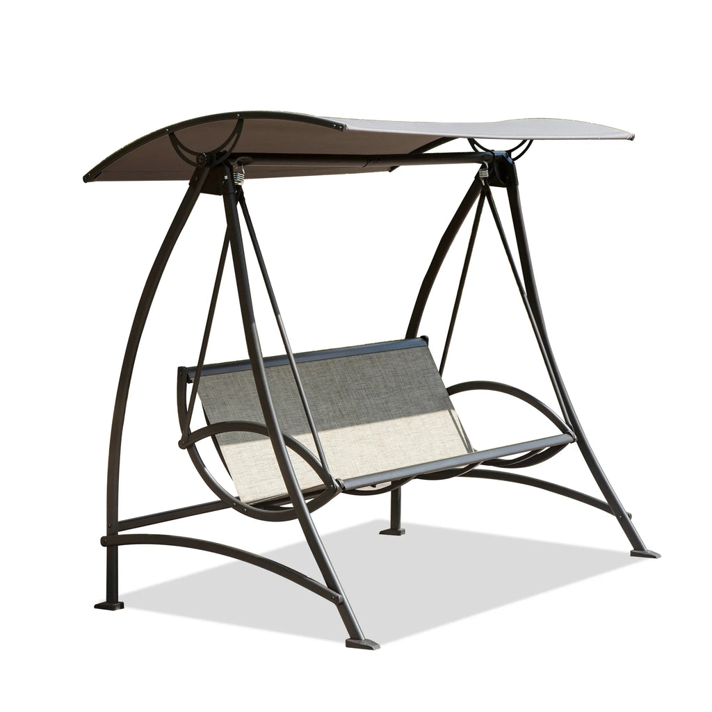 3-Seat Outdoor Swing with Adjustable Canopy and Stand B8480