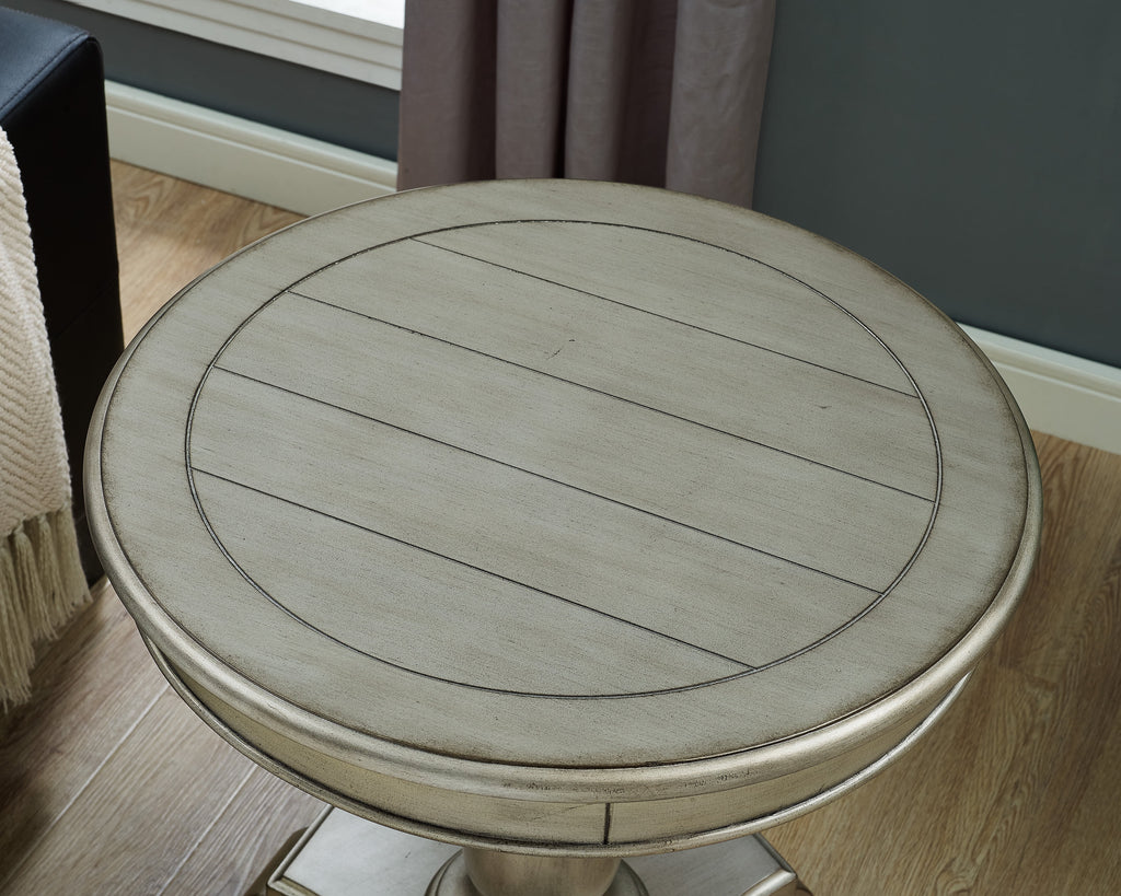 Round Wood Pedestal End Table K89026
