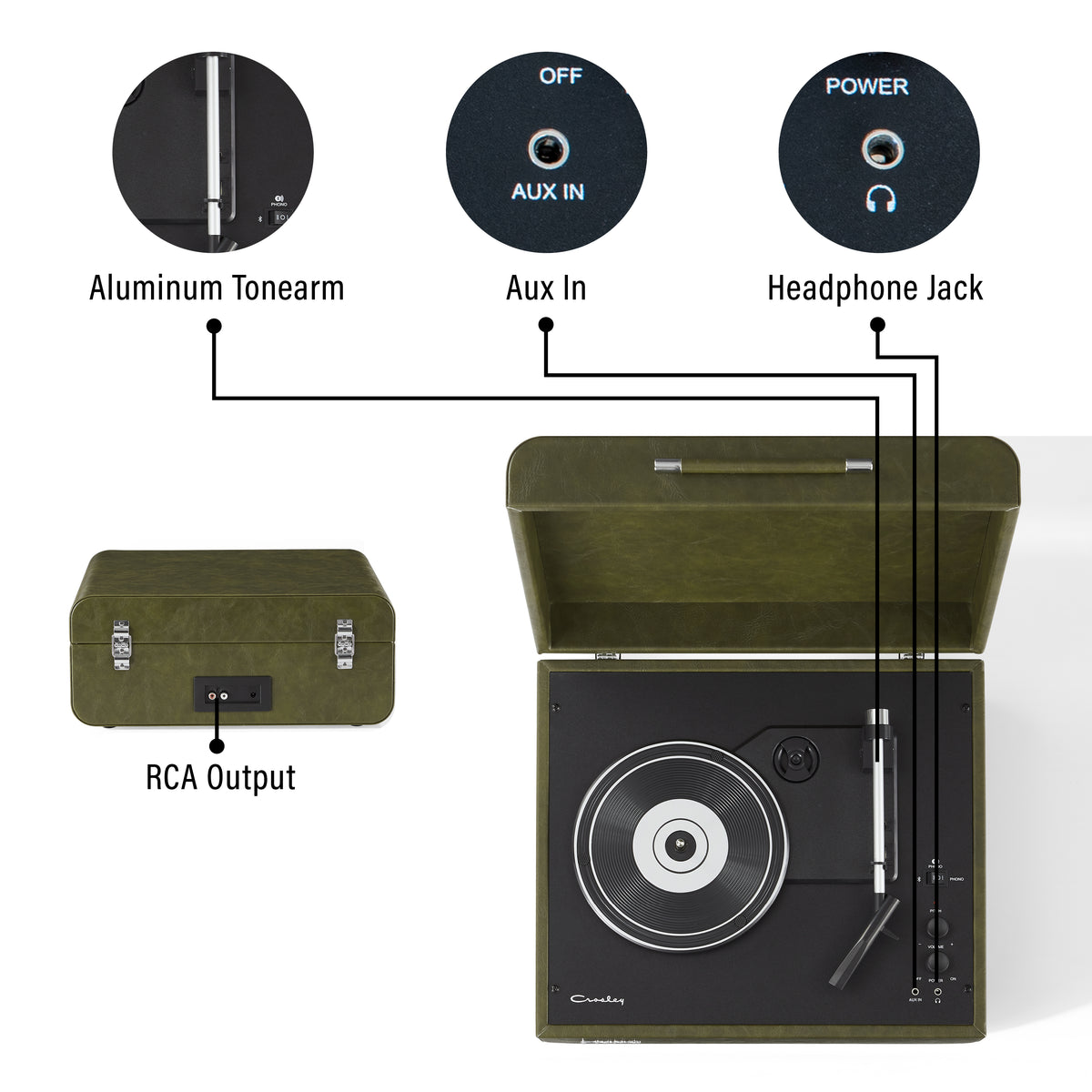 Vinyl Record Player with Speakers and Wireless Bluetooth Turntable O46098