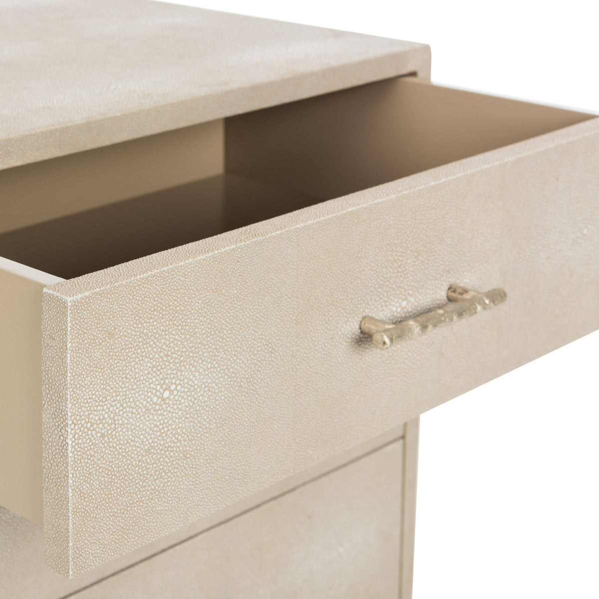 Natural Faux Shagreen Nightstand G867