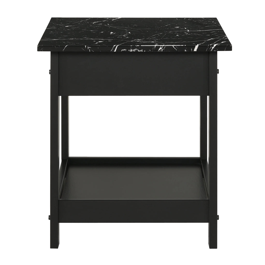Black 3-Piece Wood Coffee Table Set W591159