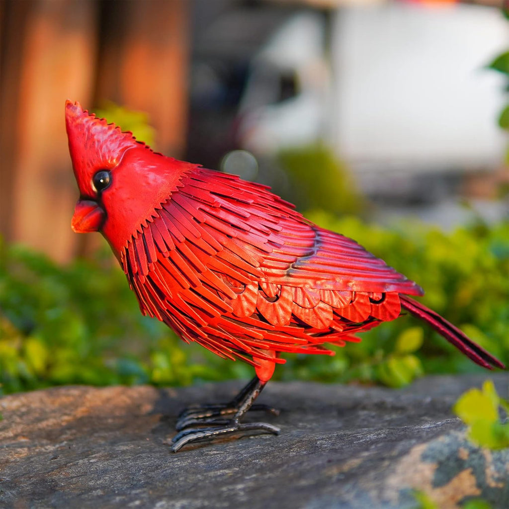 Red Bird Statue Garden Decor F6220