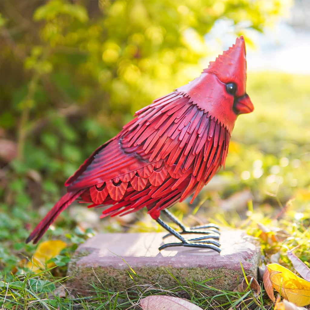 Red Bird Statue Garden Decor F6220