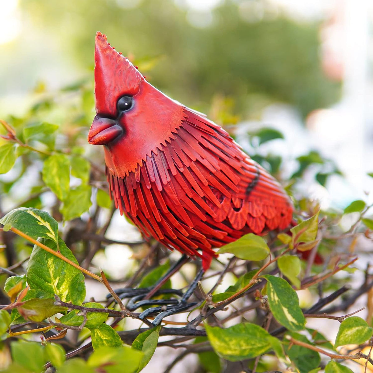 Red Bird Statue Garden Decor F6220
