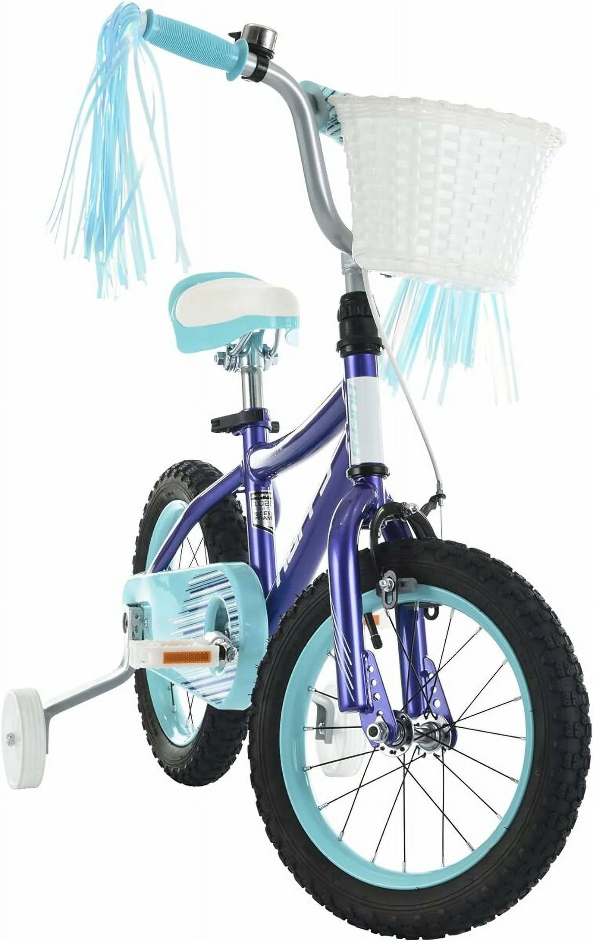 Girl's Bike with Training Wheels, Streamers, and Basket S8489