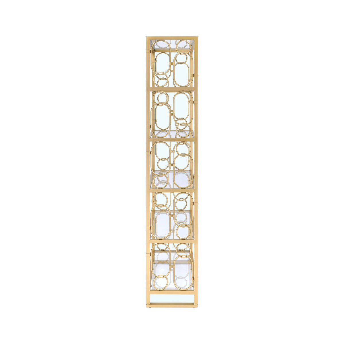 Clear Glass & Gold Bookshelf V46404