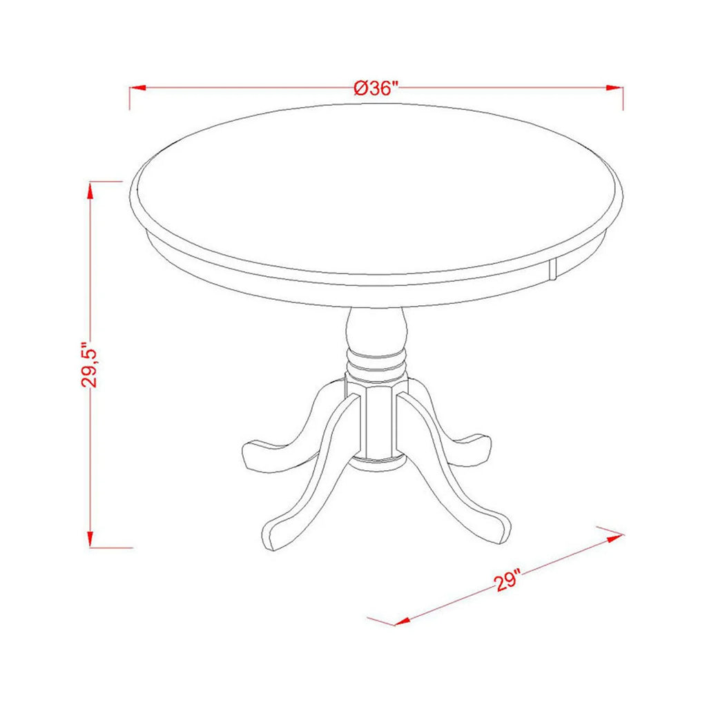5 Pc Dining Set with Round Table and 4 Chairs A567591