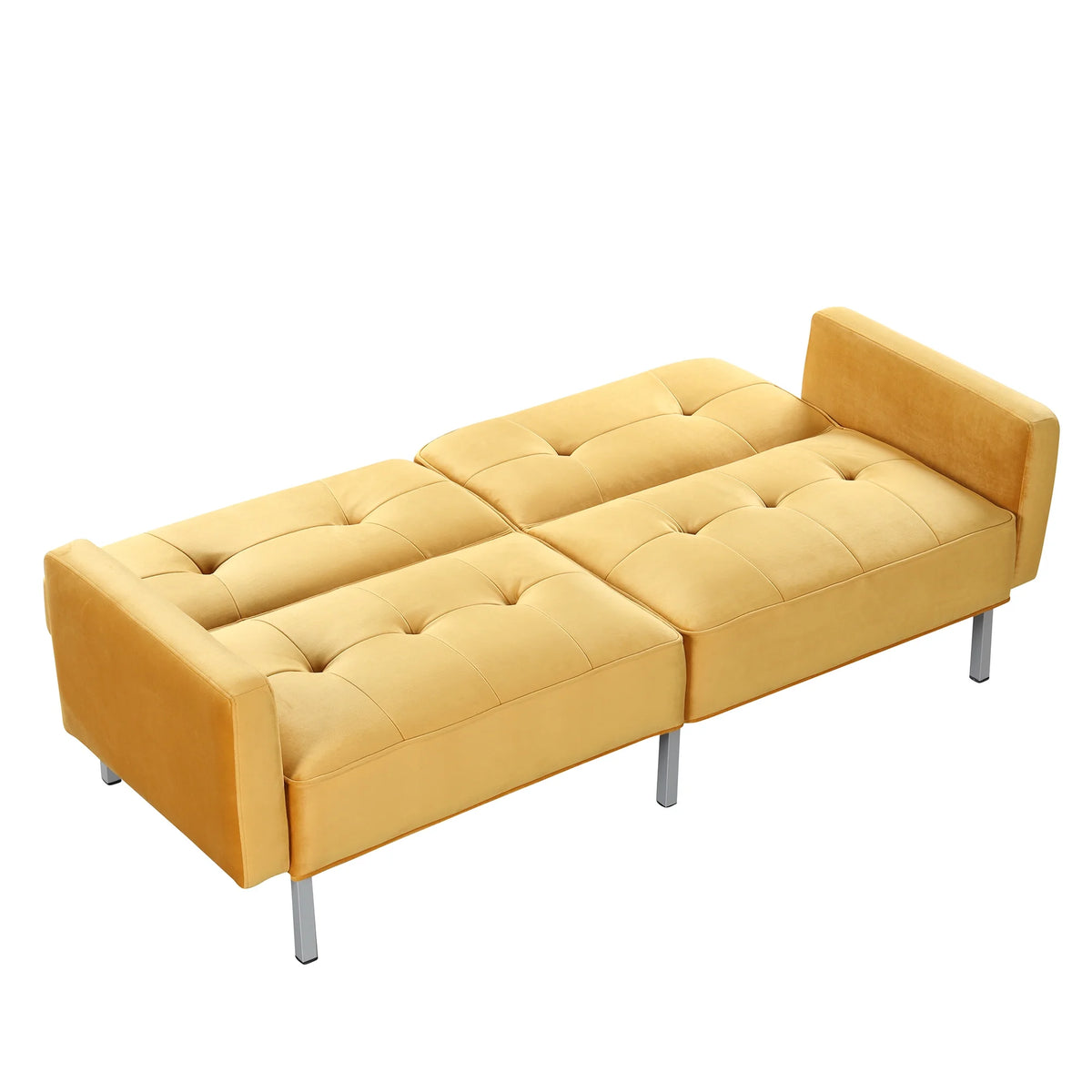76" Convertible Sofa Bed 2 Seater Linen Yellow F52855