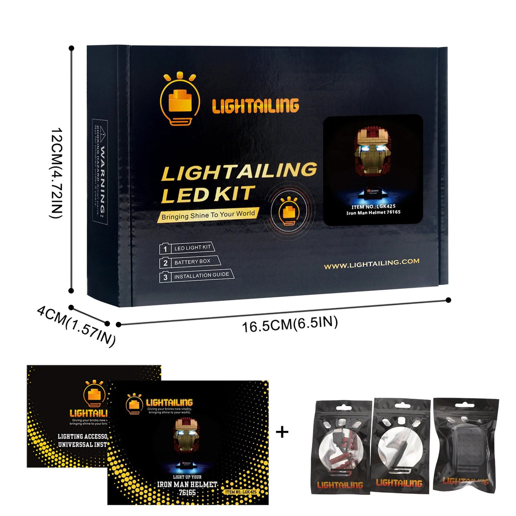 LED Lighting Set for Iron Man Helmet Building Blocks Model S729139